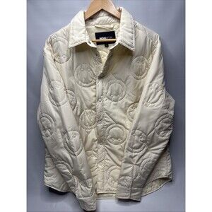 Nova Men Quilted Smiley Jacket Size S Ivory